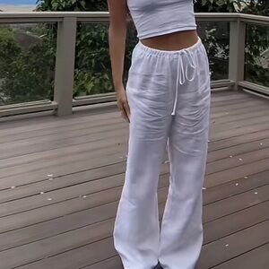 COPY - NEW Reformation Olina Linen Pants in White size medium